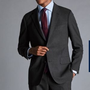 Charles Tyrwhitt Charcoal grey ultimate performance slim fit wool jacket size 42